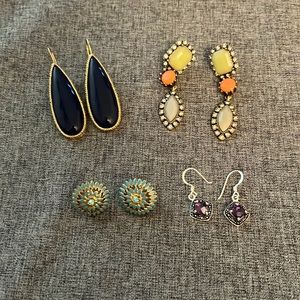 Assorted costume jewelry earrings, 4 pr.